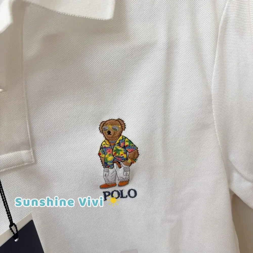 NWT Polo Ralph Lauren Custom Slim Fit Polo Bear Polo Shirt Men's Small White